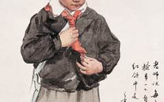 《少先队员》杨之光中国画作品欣赏