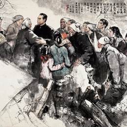 《人民和总理》周思聪中国画作品欣赏