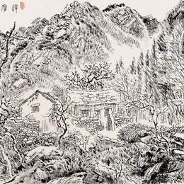 《达摩沟废屋》张仃中国画艺术作品欣赏