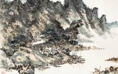 《五指山山水之五》张漾兮中国画艺术作品