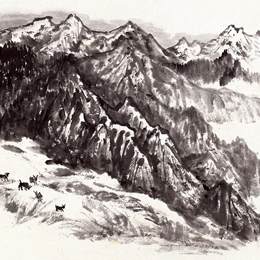 《祁连山写生32》赵望云中国画艺术作品