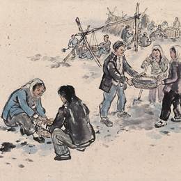 《炼铁厂上的零工》赵望云中国画作品