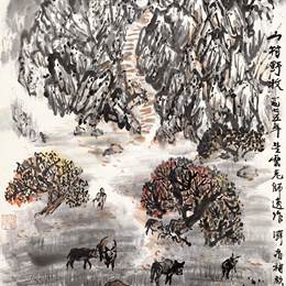 《山村野牧》赵望云中国画作品