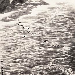 《青海湖》赵望云中国画艺术作品