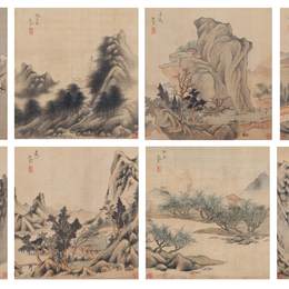 《仿古山水》赵左中国画作品欣赏