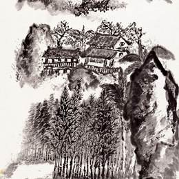 《蜀山农舍》赵望云中国画作品欣赏
