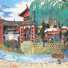 《茶马古道丽江春》周令钊中国画艺术作品欣赏