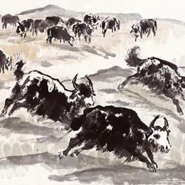 《祁连山写生5》赵望云中国画艺术作品欣赏