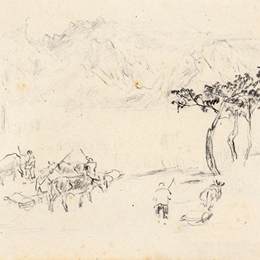《农村写生4》赵望云中国画艺术作品欣赏
