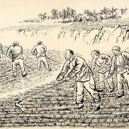 《加紧锄麦》赵望云中国画作品