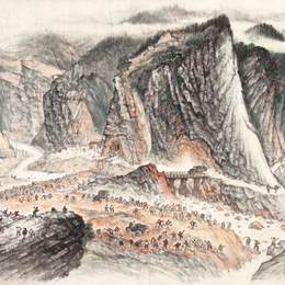 《万山丛中》赵望云中国画高清作品欣赏