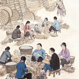 《桑山行 组画之六》赵望云中国画作品
