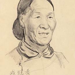 《子弟兵妈妈戎冠秀》周令钊素描作品欣赏