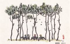 《放牛娃》李平凡素描艺术作品