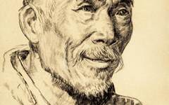 《老农像》张漾兮素描作品