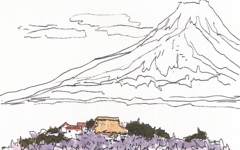 《富士山》李平凡素描艺术作品