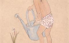 《《农村供销社（之一）》画背》李平凡素描作品