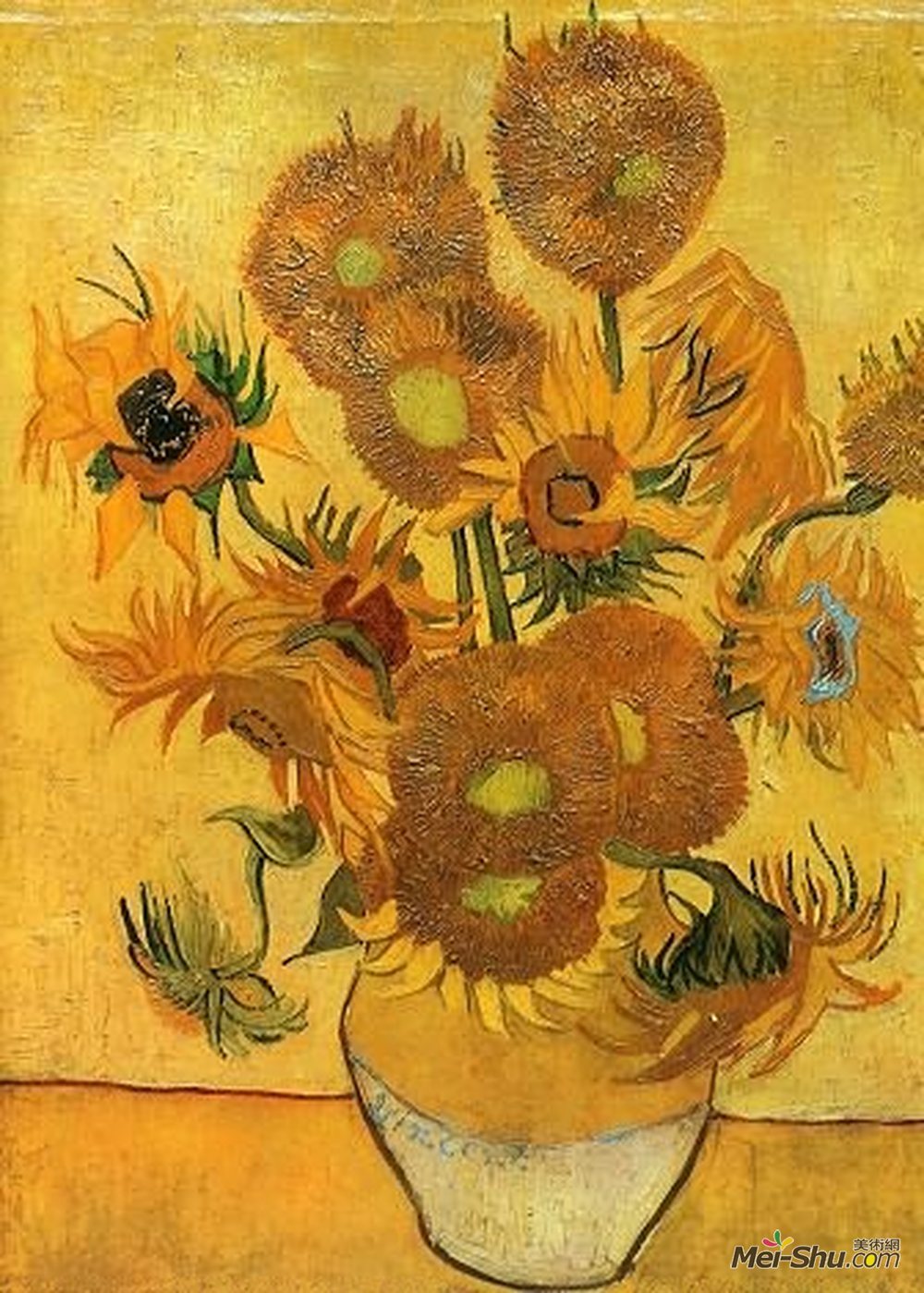 《向日葵(十五朵向日葵)》梵高(van gogh)艺术高清_文森特·梵高作品