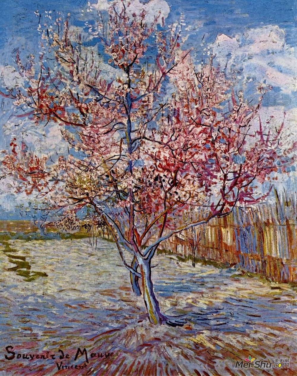 《桃树花开(淡紫色)》梵高(van gogh)艺术高清_文森特·梵高作品