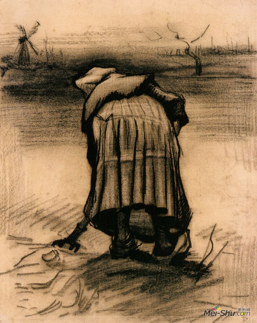 挖土豆的农妇梵高vangogh作品高清