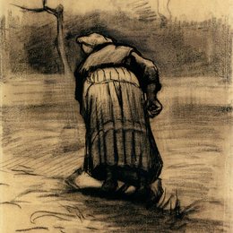 《挖土豆的农妇》梵高(Van Gogh)作品高清