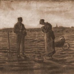 《晚钟》梵高(Van Gogh)欣赏高清