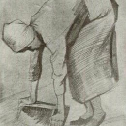 《弯腰的女子》梵高(Van Gogh)艺术作品高清