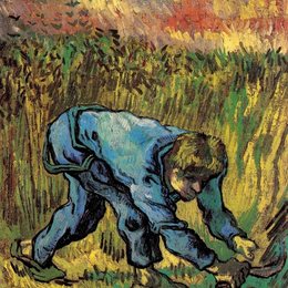 《用镰刀收割者》梵高(Van Gogh)作品高清