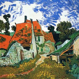 《奥维尔河畔的街道》梵高(Van Gogh)艺术作品高清