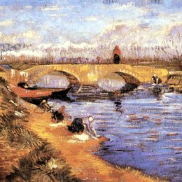 《维格伊拉运河上的格莱兹大桥》梵高(Van Gogh)作品高清