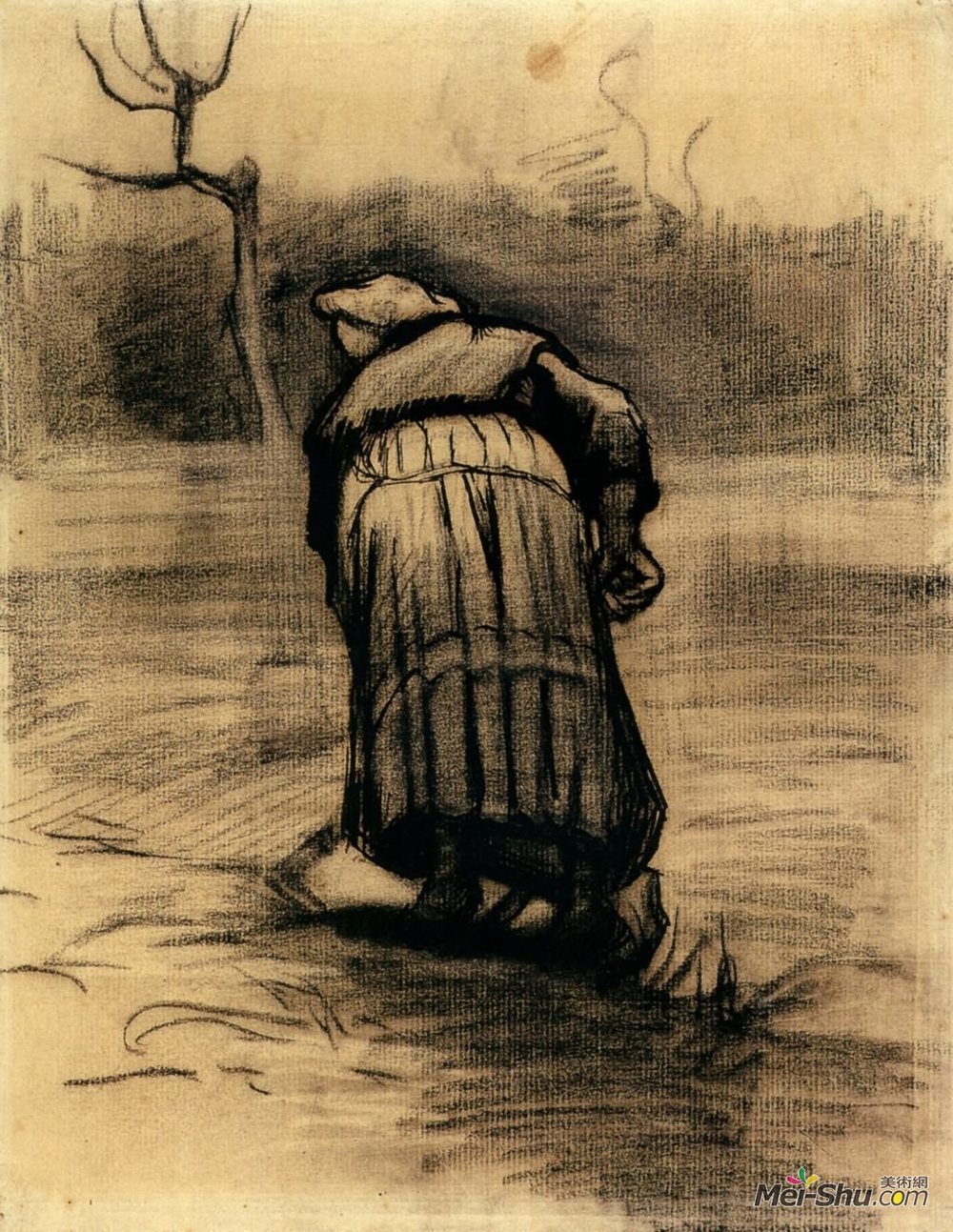 挖土豆的农妇梵高vangogh作品高清