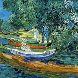 《瓦兹河边的游艇》梵高(Van Gogh)作品欣赏高清