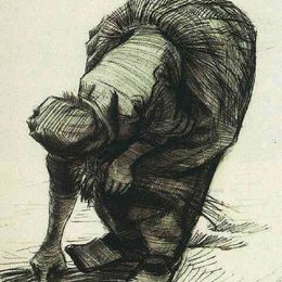 《弯腰拾穗的农妇》梵高(Van Gogh)艺术作品高清