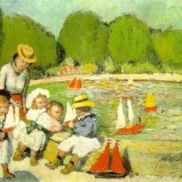 《杜伊勒里宫游泳池》毕加索高清作品