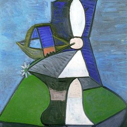 《儿童和花朵》毕加索高清作品