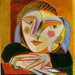 《窗前的女子》毕加索作品高清