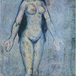 《头发滴着水的裸女》毕加索高清作品