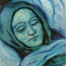 《去世的女子头像》毕加索高清艺术作品