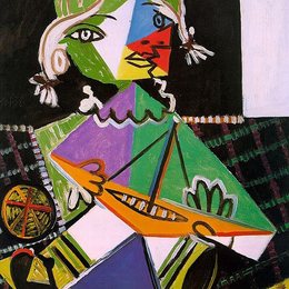 《玛雅和玩具船》毕加索作品高清