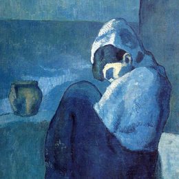 《蹲着的女子》毕加索艺术作品高清