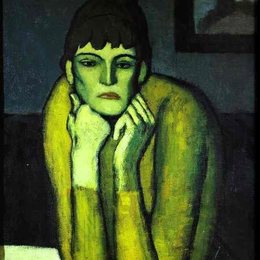 《盘着发髻的女子》毕加索高清