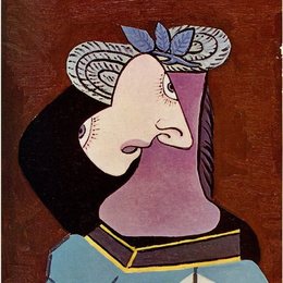 《戴草帽的女子》毕加索高清作品