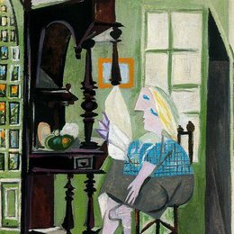 《梳妆台旁的女子》毕加索艺术作品高清
