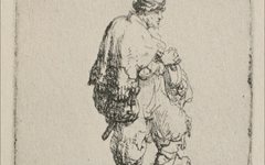 《向右走的穿着破烂衣服的乞丐》伦勃朗高清艺术作品