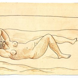 《躺在海边的女人》毕加索作品高清