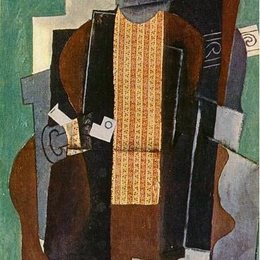 《手里拿着烟斗的男子》毕加索高清作品