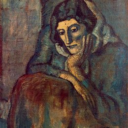 《穿蓝色衣服的女子》毕加索作品欣赏