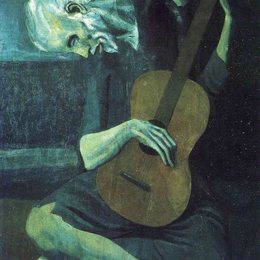 《年老的盲人吉他手》毕加索作品欣赏高清