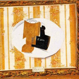 《玻璃杯和低音瓶》毕加索作品高清
