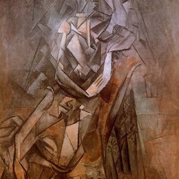 《坐在扶手椅上的女子》毕加索作品欣赏高清